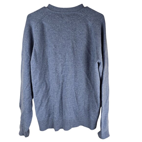 Vintage LL Bean Sweater Blue Lambswool Button Cardigan Grandpa - Picture 2 of 5